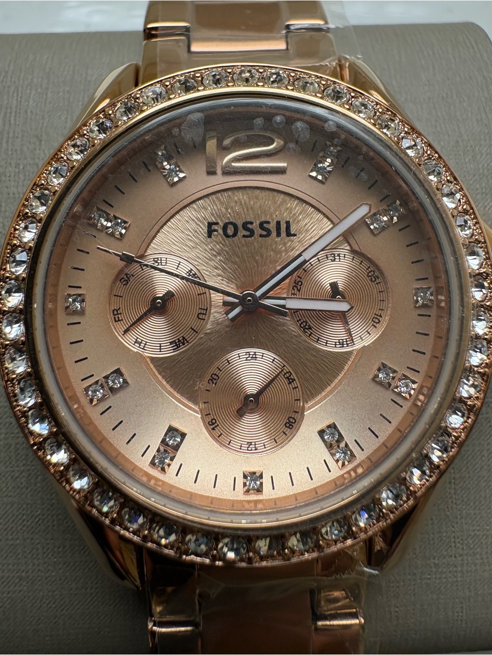 Fossil Rose Gold Crystal-Accent Women's Watch